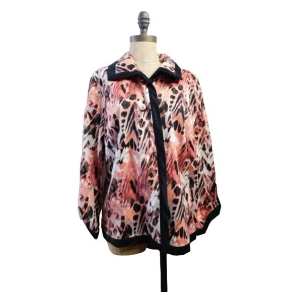 Chico's Size L Large (2) STRETCH 3/4 Sleeve Artsy Jacket Blazer - Picture 1 of 2